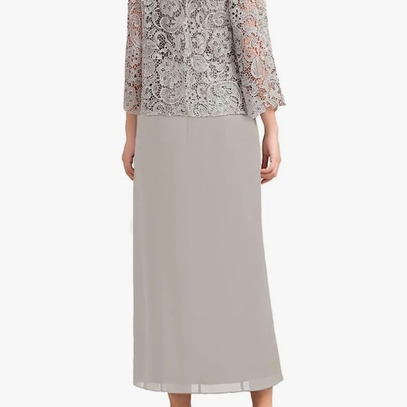 Mother of The Bride Dress with Jacket - Champagne color - Picture 2 of 5